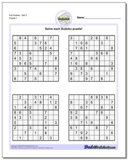 Printable Sudoku Puzzle EvilSet 3