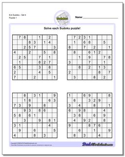Printable Sudoku Puzzle EvilSet 4
